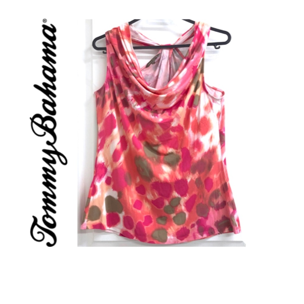 Tommy Bahama spotted cowl neck tank size M